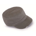 Gray Washed Chino Twill Cadet Military Hat